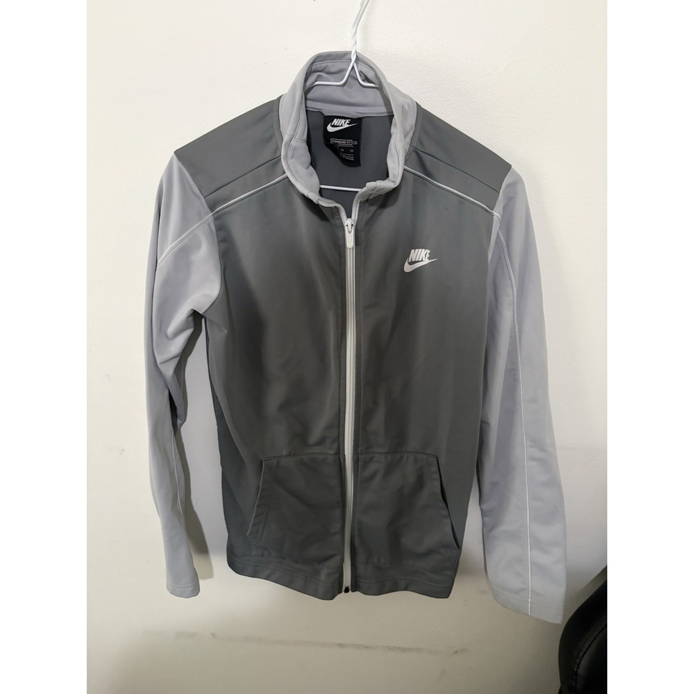 Nike Youth Sportswear Boys Track Jacket Top Gray X-Large Full Zip Long Sleeve